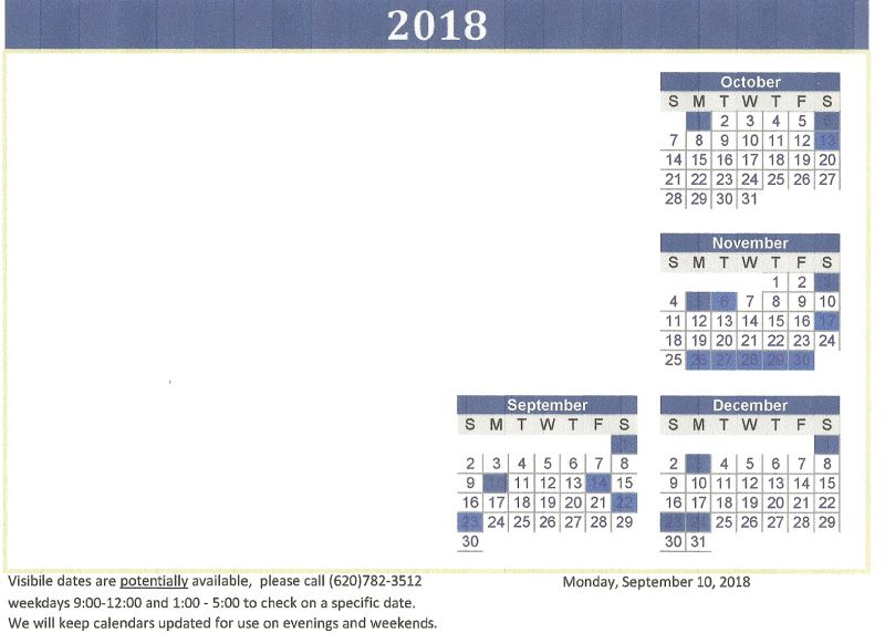2018 Community Building Calendar