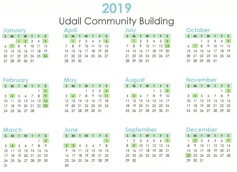 2019 Community Building Calendar